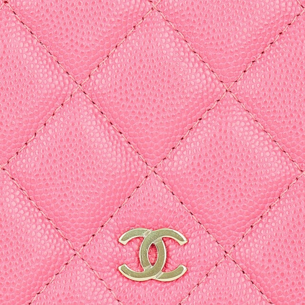 Chanel New Cavier Pink Leather Cross Body Bag Gem